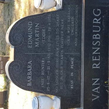 RENSBURG Edmund Martin, van 1916-1978 &amp; Barbara HUNTER 1917-1983
