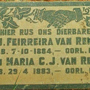 RENSBURG J. Feirreira, van 1884-1946 &amp; Maria C.J. 1883-1954