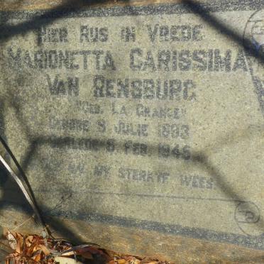 RENSBURG Marionetta Carissima, van nee LA GRANGE 1893-1945