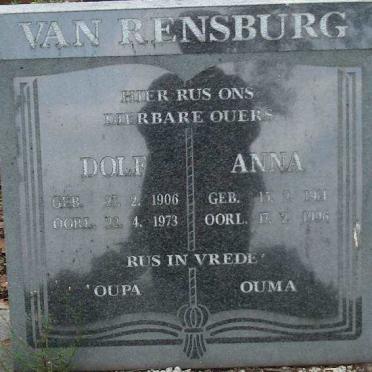 RENSBURG Dolf, van 1906-1973 &amp; Anna 1911-1996