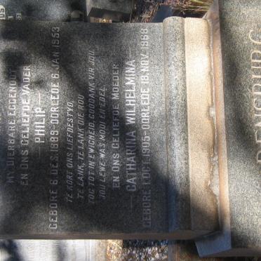 RENSBURG Philip, van 1889-1953 &amp; Catharina Wilhelmina 1905-1968