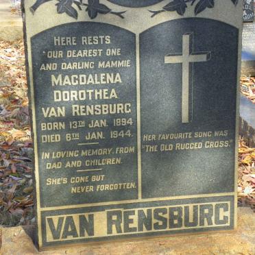 RENSBURG Magdalena Dorothea, van 1894-1944