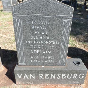 RENSBURG Dorothy Adelaine, van 1921-1996