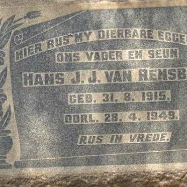 RENSBURG Hans J., Janse van 1915-1949