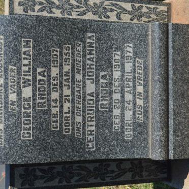 RHODA George William 1907-1955 &amp; Gertruida Johanna 1907-1977