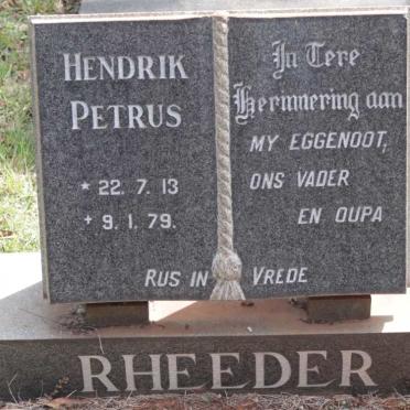 RHEEDER Hendrik Petrus 1913-1979