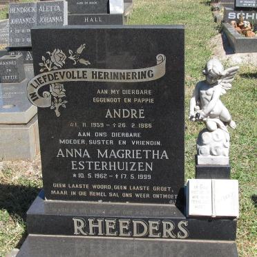 RHEEDERS André 1959-1986 &amp; Anna Magrietha ESTERHUIZEN 1962-1999