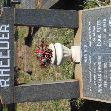 RHEEDER Nicolaas Hendrik 1921-1957 &amp; :: RHEEDER Errol Peter 1950-2006