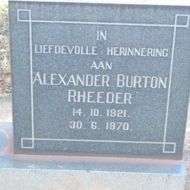 RHEEDER Alexander Burton 1921-1970