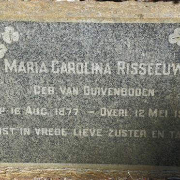 RISSEEUW Maria Carolina nee VAN DUIVENBODEN 1877-1957