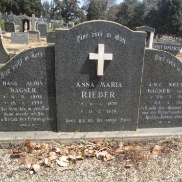 RIEDER Anna Maria 1879-1959 :: WAGNER Hans Alois 1908-1995 &amp; A.M.C. RIEDER 1915-1998