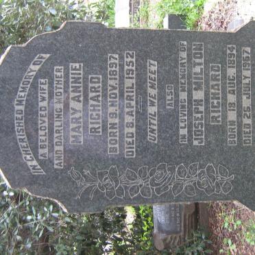 RICHARD Joseph Milton 1894-1967 &amp; Mary Annie 1897-1952