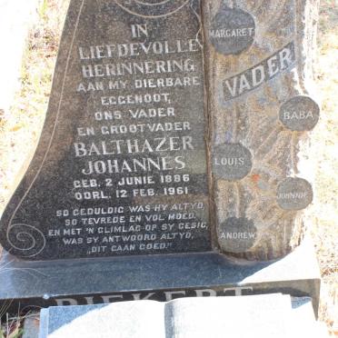 RIEKERT Balthazer Johannes 1886-1961 &amp; ? 1894-1991