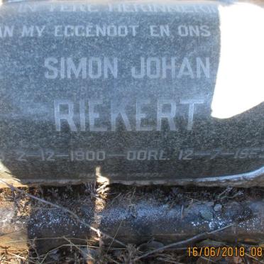 RIEKERT Simon Johan 1900-1953