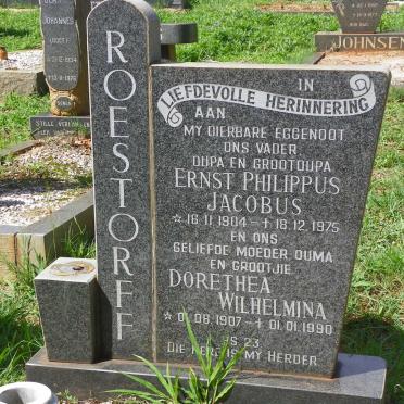 ROESTORFF Ernst Philippus Jacobus 1904-1975 &amp; Dorothea Wilhelmina 1907-1990