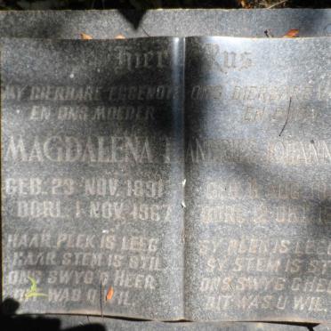 ROODT Andries Johannes 1889-1972 &amp; Magdalena E. 1891-1967