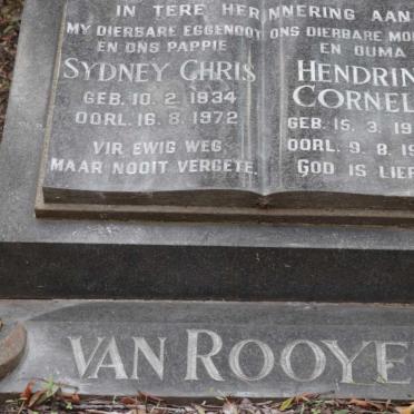 ROOYEN Sydney Chris, van 1934-1972 &amp; Hendrina Cornelia 1936-1999