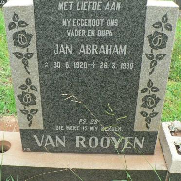 ROOYEN Jan Abraham, van 1920-1990