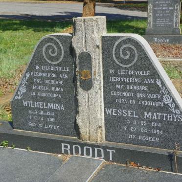 ROODT Wessel Matthys 1914-1994 &amp; Wilhelmina 1914-2001