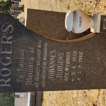 ROGERS Johannes Jurgens nee MYBURG 1930-1966