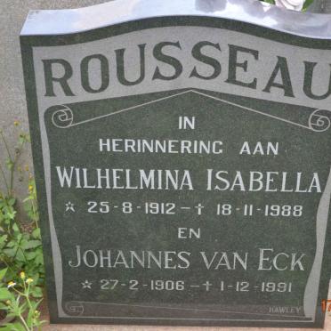 ROUSSEAU Johannes van Eck 1906-1991 &amp; Wilhelmina Isabella 1912-1988