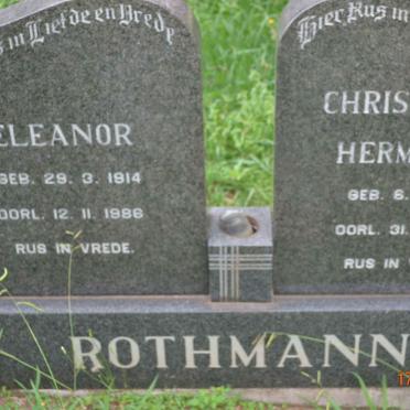 ROTHMANN Christoffel Hermanus 1912-1984 &amp; Eleanor 1914-1986