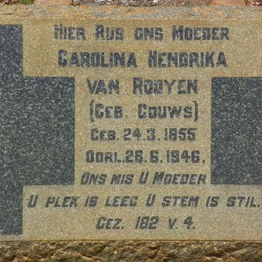 ROOYEN Carolina Hendrika, van nee GOUWS 1855-1946