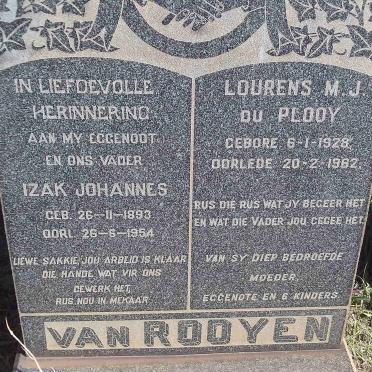 ROOYEN Izak Johannes, van 1893-1954 :: VAN ROOYEN Lourens M.J. du Plooy 1928-1962