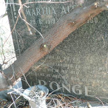 RONGE Martha Aletta 1919-1960