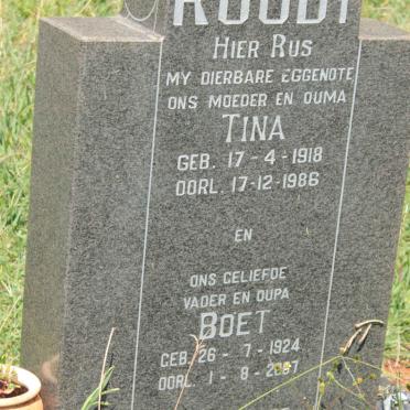 ROODT Boet 1924-2007 &amp; Tina 1918-1986 :: ROODT Jannetta 1953-2015