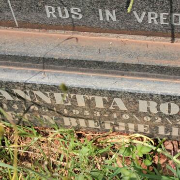 ROODT Boet 1924-2007 &amp; Tina 1918-1986 :: ROODT Jannetta 1953-2015