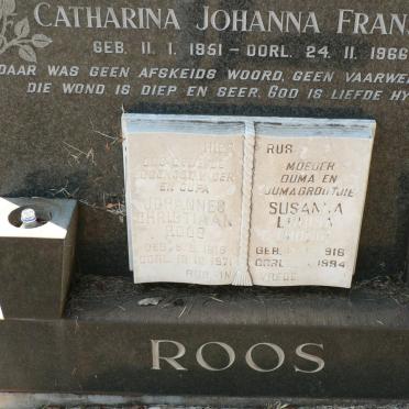 ROOS Johannes Christiaan 1916-1971 &amp; Susanna Louisa MONG 1916-1994