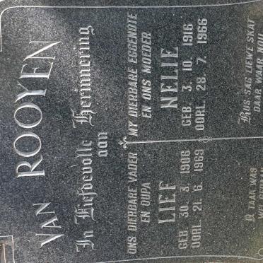 ROOYEN Lief, van 1906-1969 &amp; Nelie 1916-1966