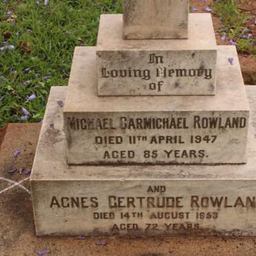 ROWLAND Michael Carmichael -1947 &amp; Agnes Gertrude -1953