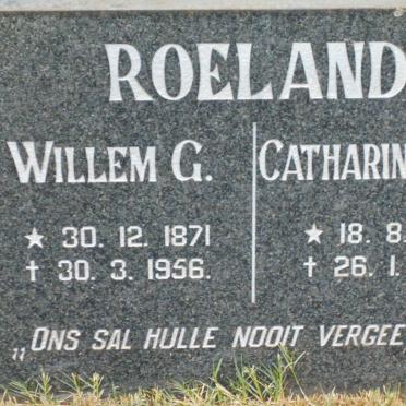 ROELAND Willem G. 1871-1956 &amp; Catharina 1880-1979