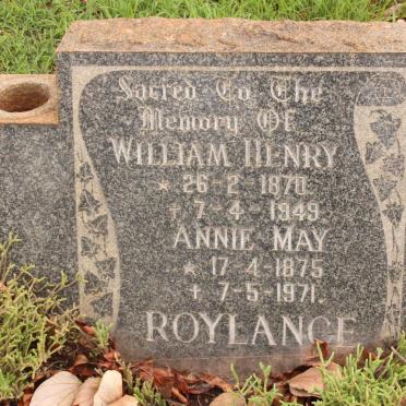 ROYLANCE William Henry 1870-1949 &amp; Annie May 1875-1971