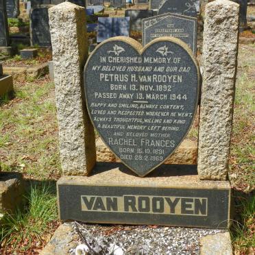 ROOYEN Petrus H., van 1892-1944 &amp; Rachel Frances 1891-1969