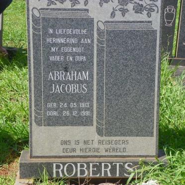 ROBERTS Abraham Jacobus 1913-1991