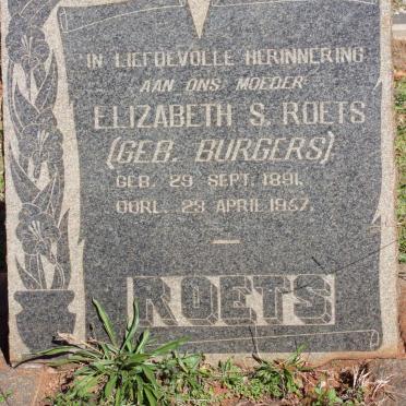 ROETS Elizabeth S. nee BURGERS 1891-1957