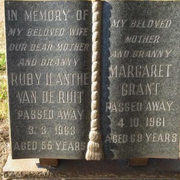 RUIT Ruby Ilanthe, van de -1963 :: GRANT Margaret -1961