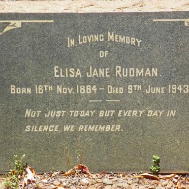 RUDMAN Elisa Jane 1864-1943