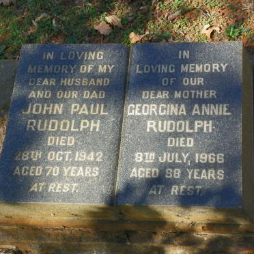 RUDOLPH John Paul -1942 &amp; Georgina Annie -1966