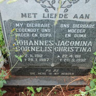 SLABBERT Johannes Cornelis 1912-1987 &amp; Jacomina Christina 1911-1992