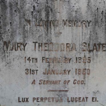 SLATER Mary Theodora 1895-1950