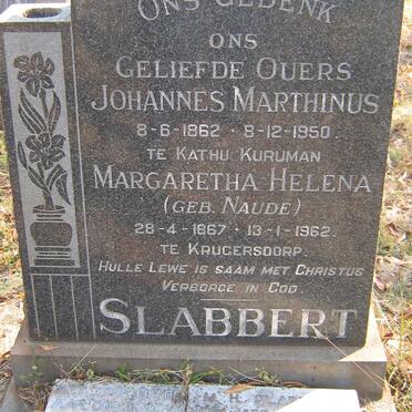 SLABBERT Johannes Marthinus 1862-1950 &amp; Margaretha Helena NAUDE 1867-1962