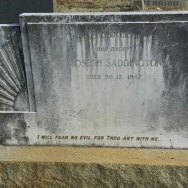 SADDINGTON Joseph -1947