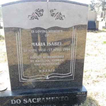 SACRAMENTO Maria Isabel, do 1912-1994