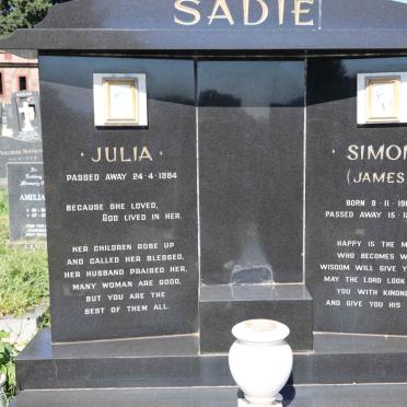SADIE Simon 1913-1998 &amp; Julia -1984