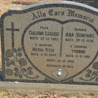 SABAUDI Giacomo 1903-1958 &amp; Ada BOMPANI 1926-1958