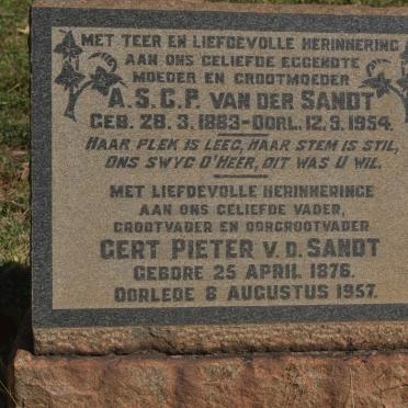 SANDT Gert Pieter, v.d. 1876-1957 &amp; A.S.C.P. 1883-1954